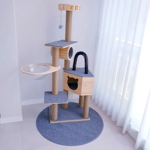 가르르 원목 우주선 캣타워